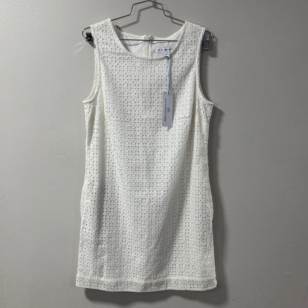 Southern Tide Classic white hazel eyelet Sleeveless Dress size 8 NWT 6019
